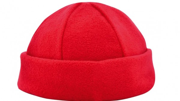 Fleece Mütze rot ohne Aufdruck