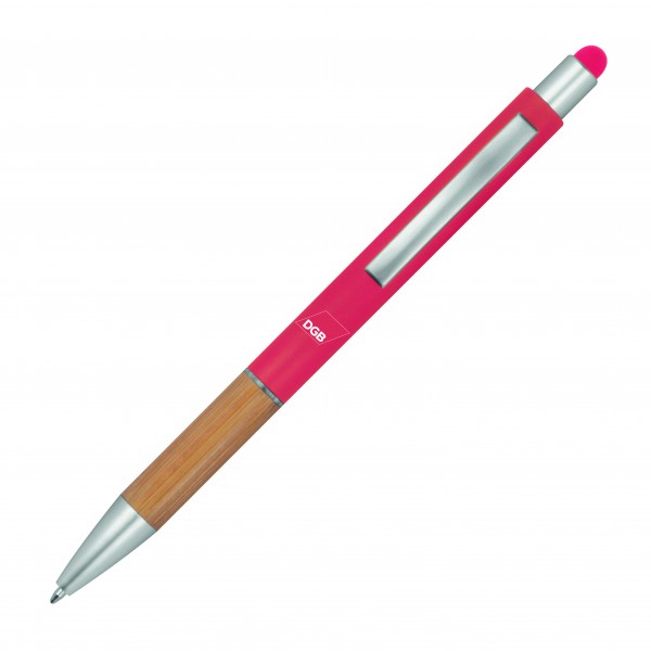Kugelschreiber mit Touchfunktion Bambus ROT - DGB
