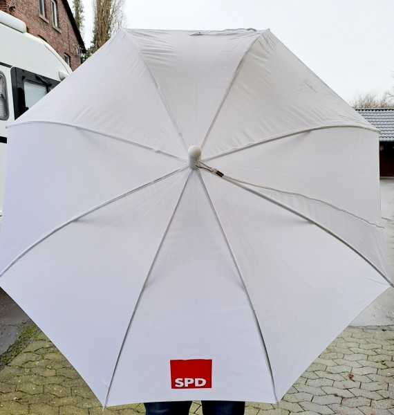 Regenschirm - Umhängeschirm weiß SPD**