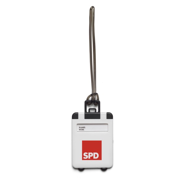 Kofferanhänger mit Flexband weiß - SPD